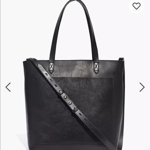 Madewell Zip Top Medium Transport Tote in Black